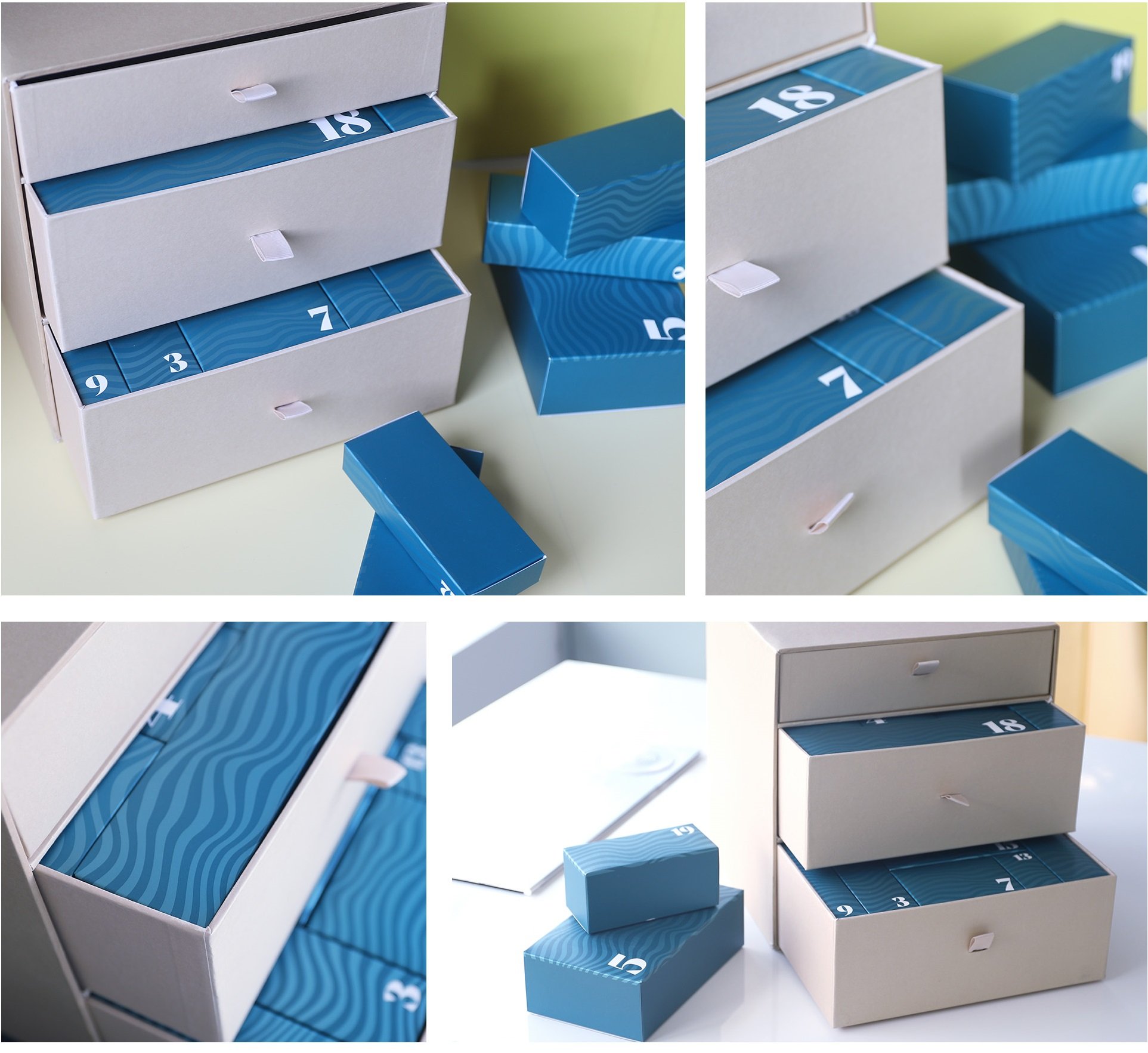 Gift wrap calendar box with drawer design and printing
