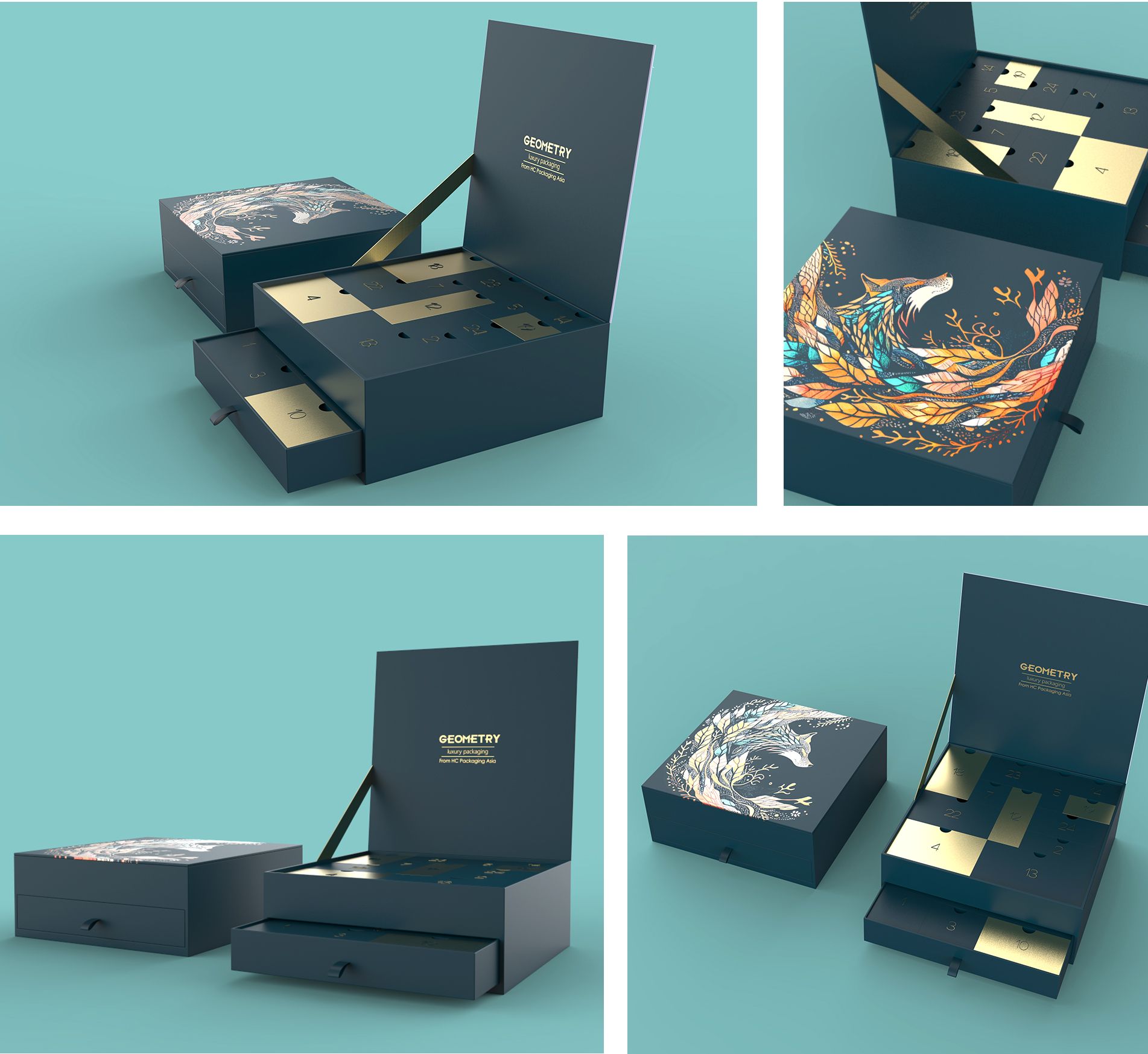 Advantages of 24 calendar drawer gift packing box