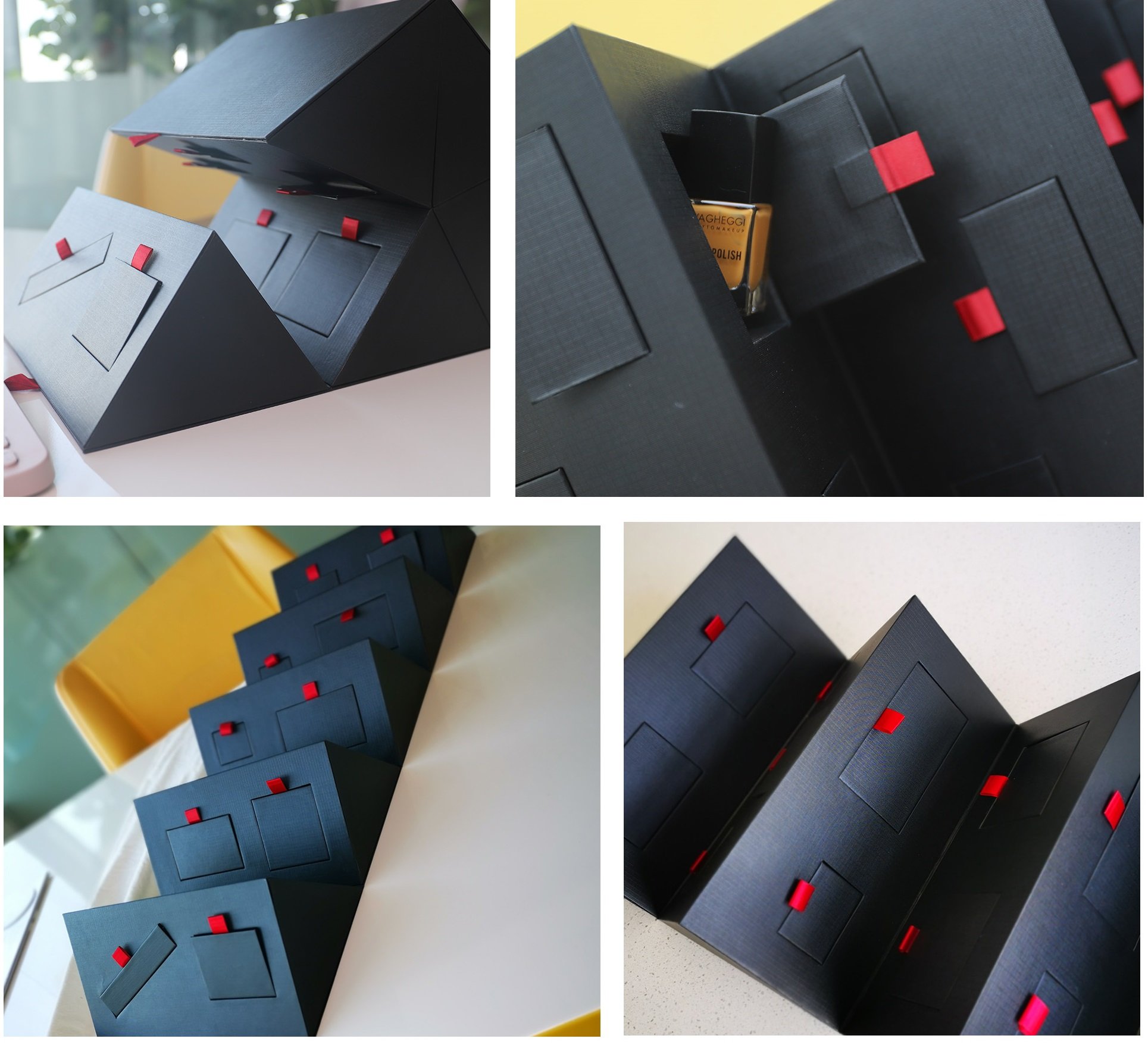 Pentagonal 24 cosmetic packaging calendar box customization