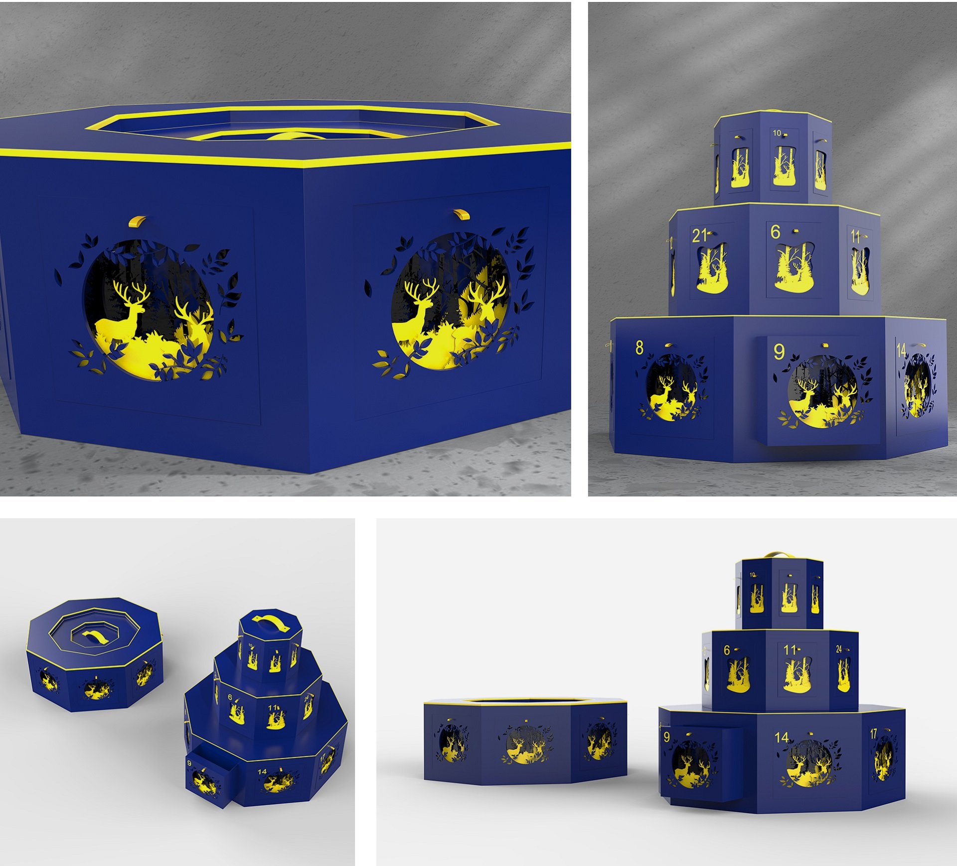 Manufacturing process of Christmas tree advent calendar box